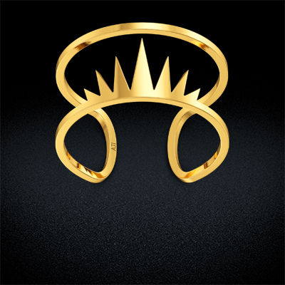 Doodle King's Crown shaped sparkling Gold Ring alternate view 2