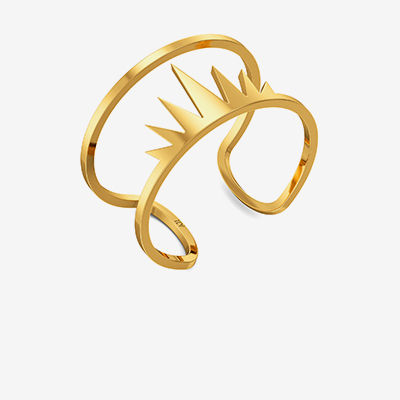 Doodle King's Crown shaped sparkling Gold Ring alternate view 1