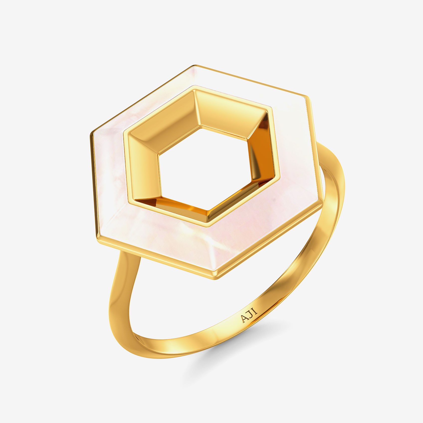 Hexa Shine moon pearl Gold Ring