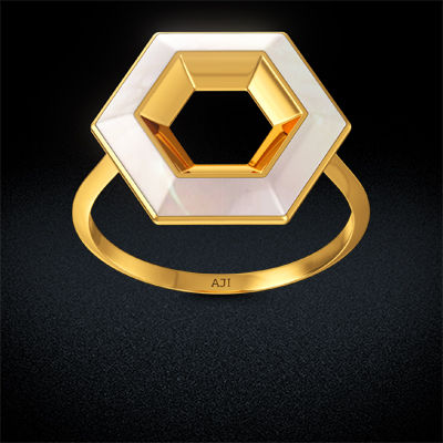 Hexa Shine moon pearl Gold Ring alternate view 2