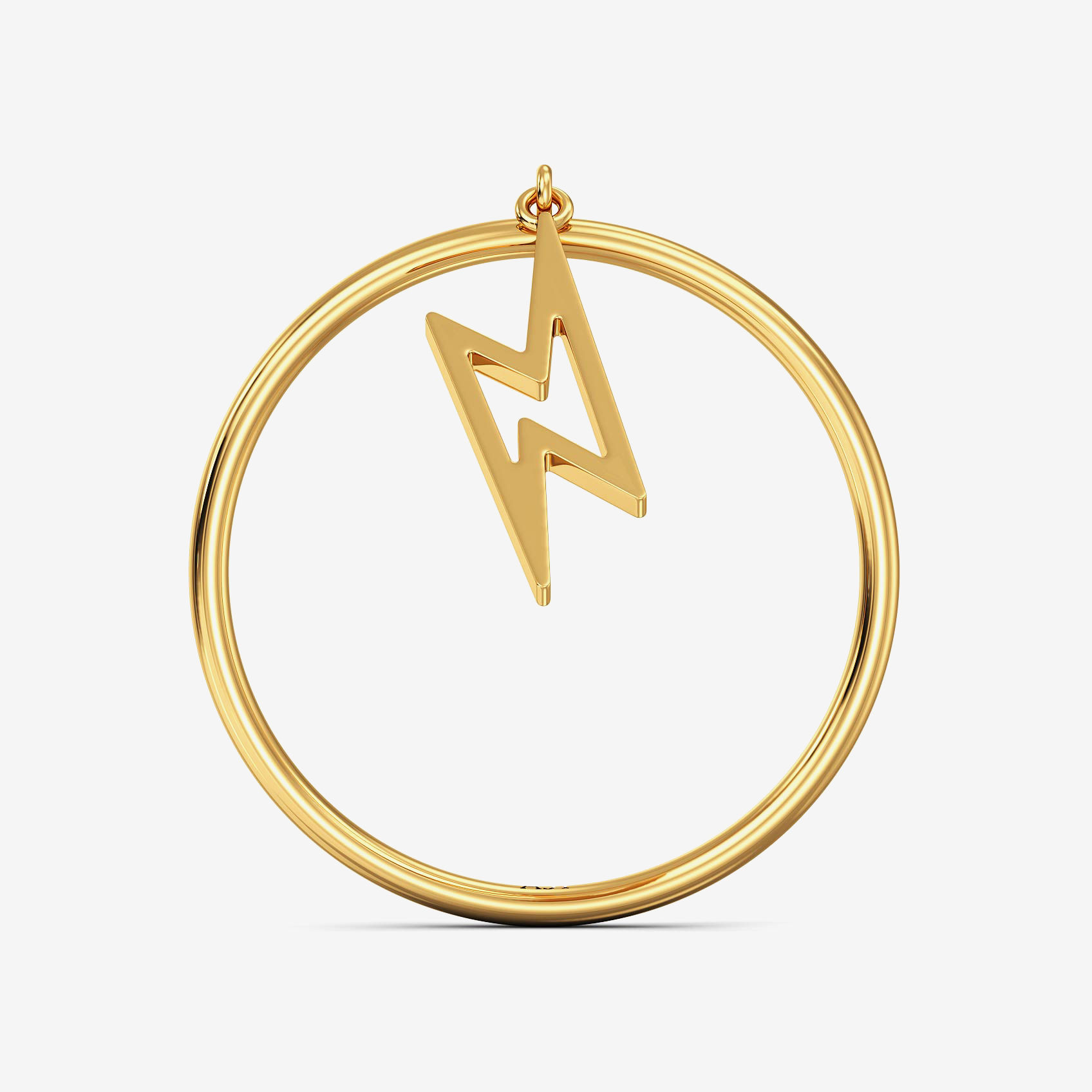 Adorable Hanging Lingtning-shape gold Ring image