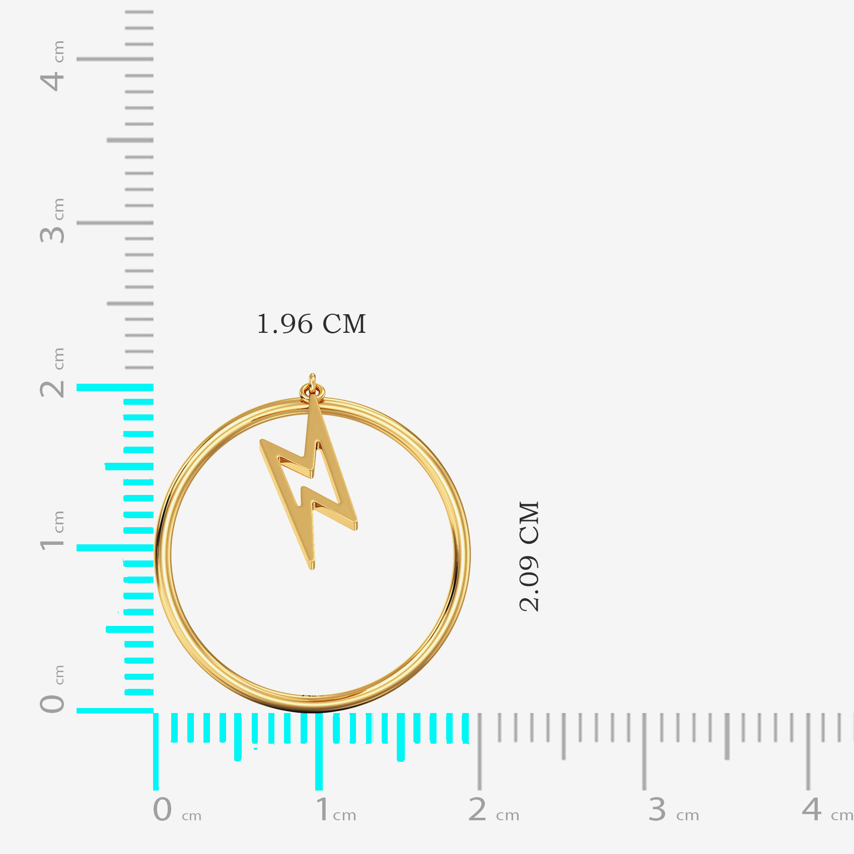 Adorable Hanging Lingtning-shape gold Ring image