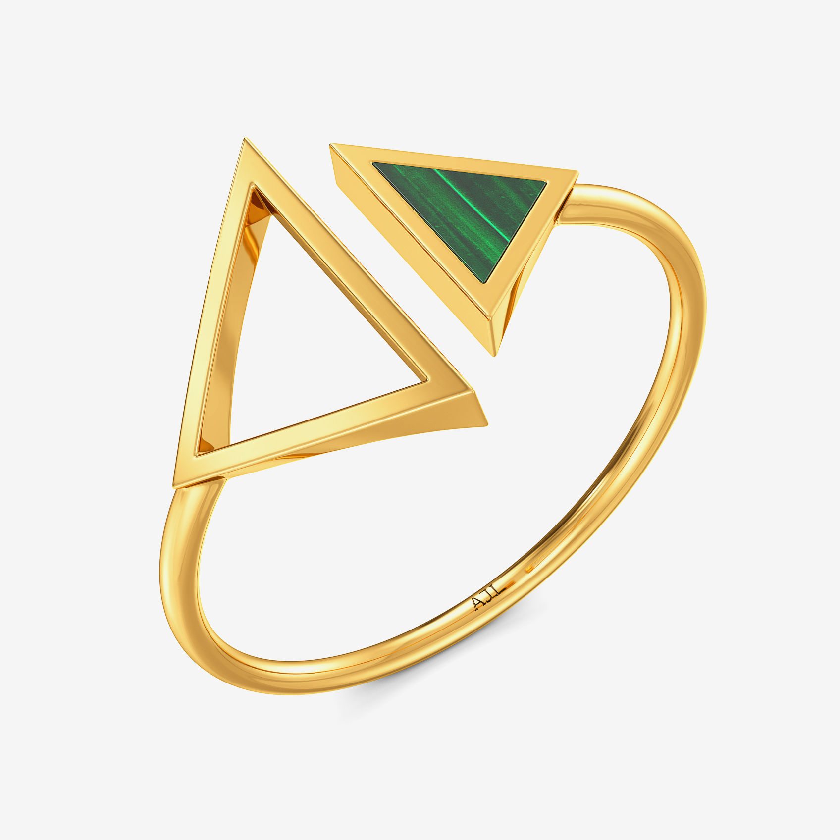 One-on-one Twin Triangle Gold Ring