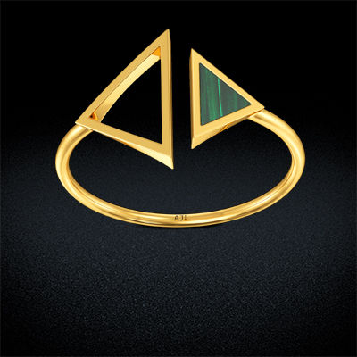 One-on-one Twin Triangle Gold Ring alternate view 2
