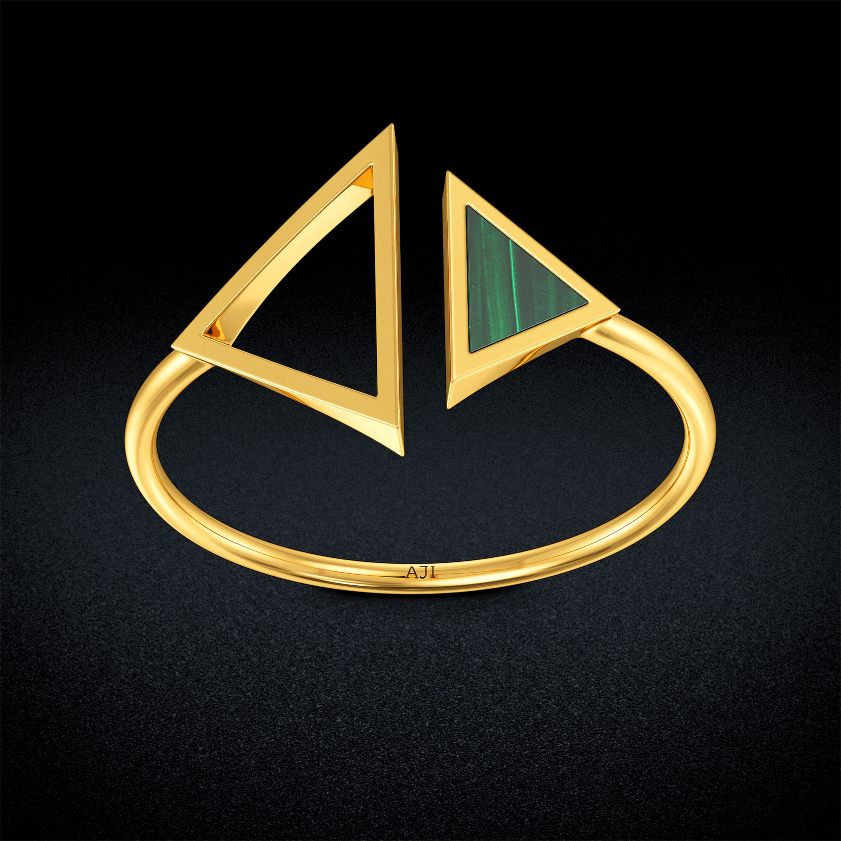 One-on-one Twin Triangle Gold Ring image