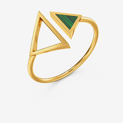 One-on-one Twin Triangle Gold Ring alternate view 1