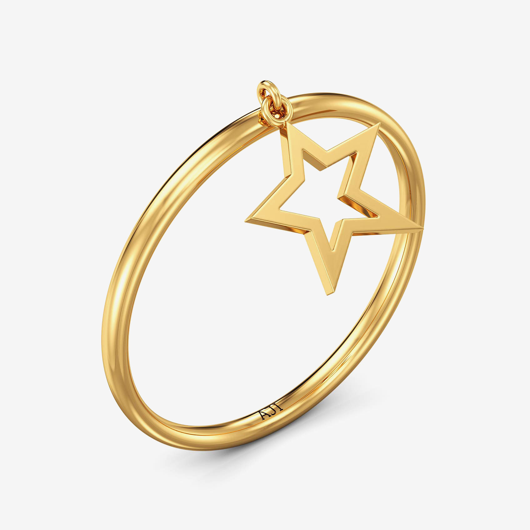 Cute Drooping Shining Star Gold Ring