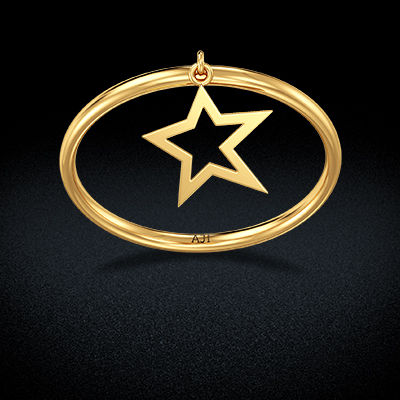 Cute Drooping Shining Star Gold Ring alternate view 2