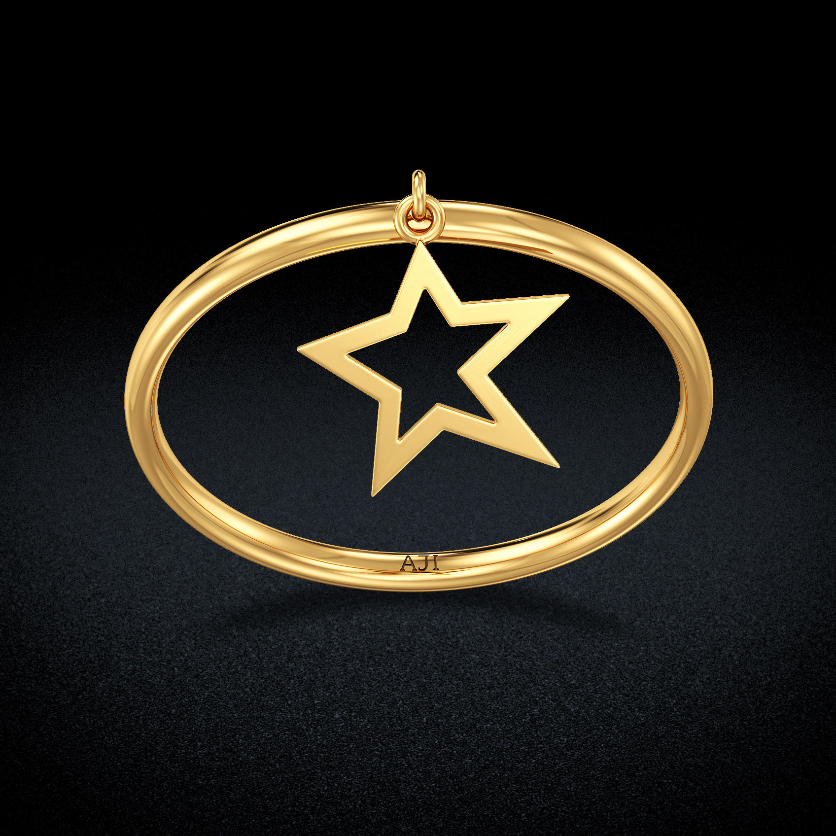 Cute Drooping Shining Star Gold Ring image