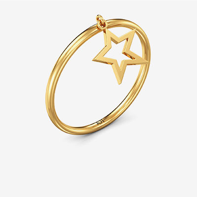 Cute Drooping Shining Star Gold Ring alternate view 1