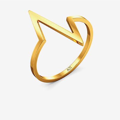 Pulse Symbol Gold Thin Ring alternate view 1
