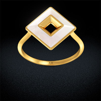 Stylish Pearl Gold Thin Ring alternate view 2