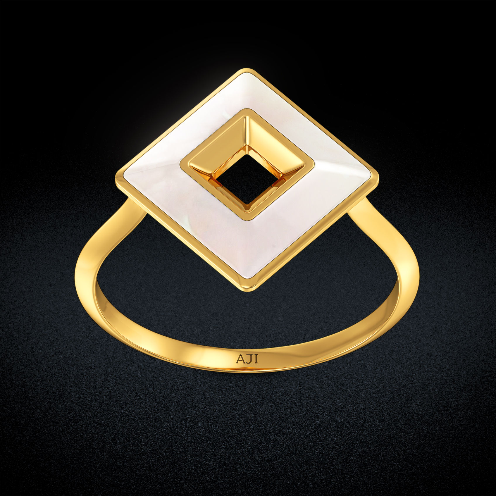 Stylish Pearl Gold Thin Ring image