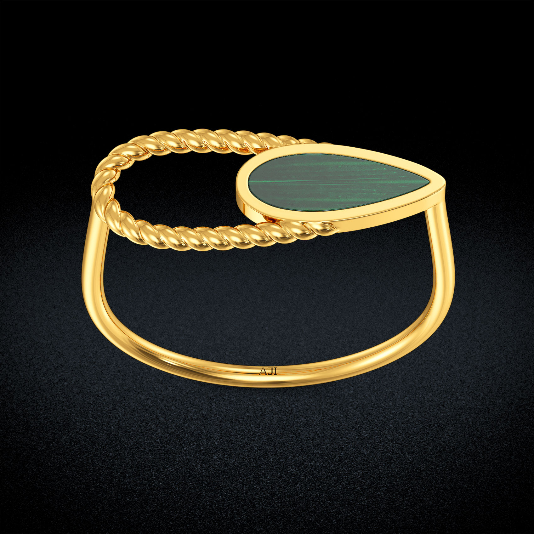 Greenish Dewdrop youth thin Ring image