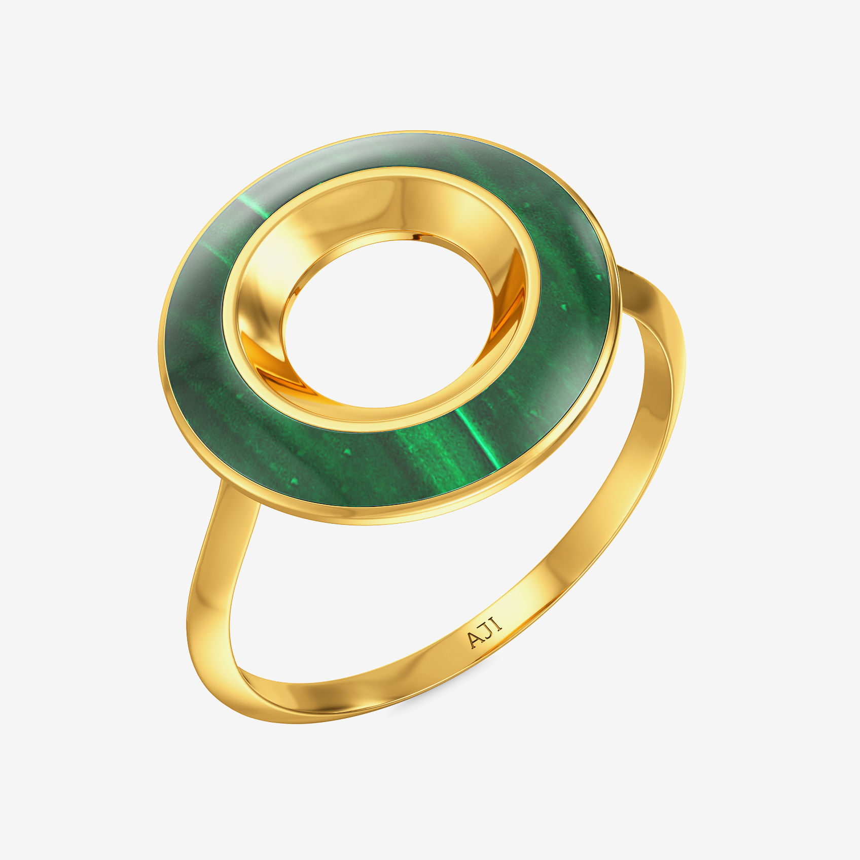 Playful greenish Gold circle shaped Ring
