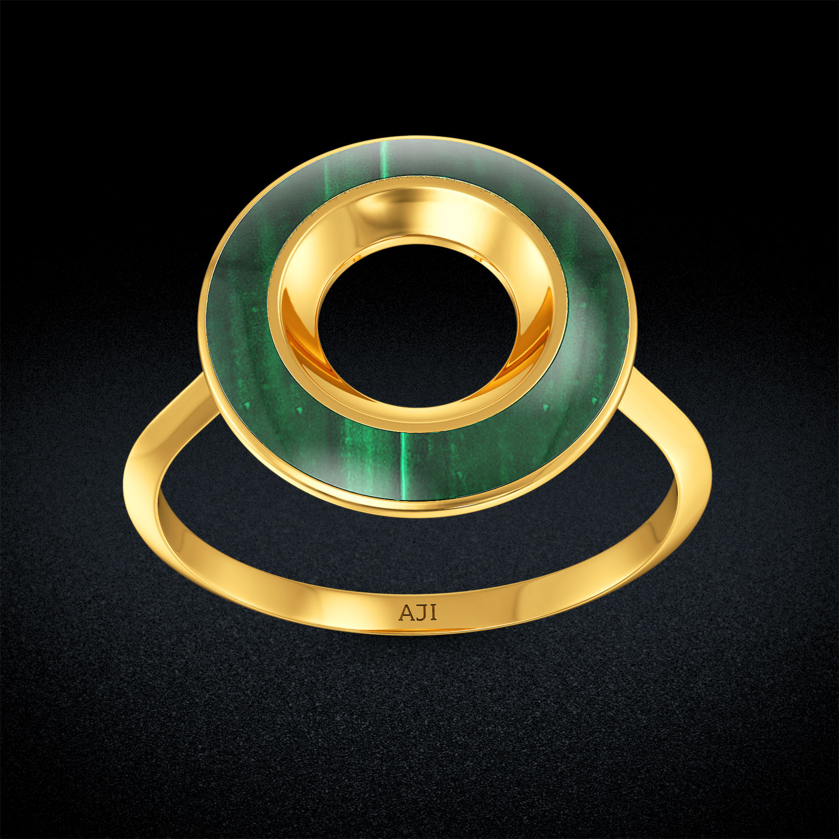 Playful greenish Gold circle shaped Ring image