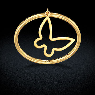 Adorable Gold Hanging Butterfly Ring alternate view 2