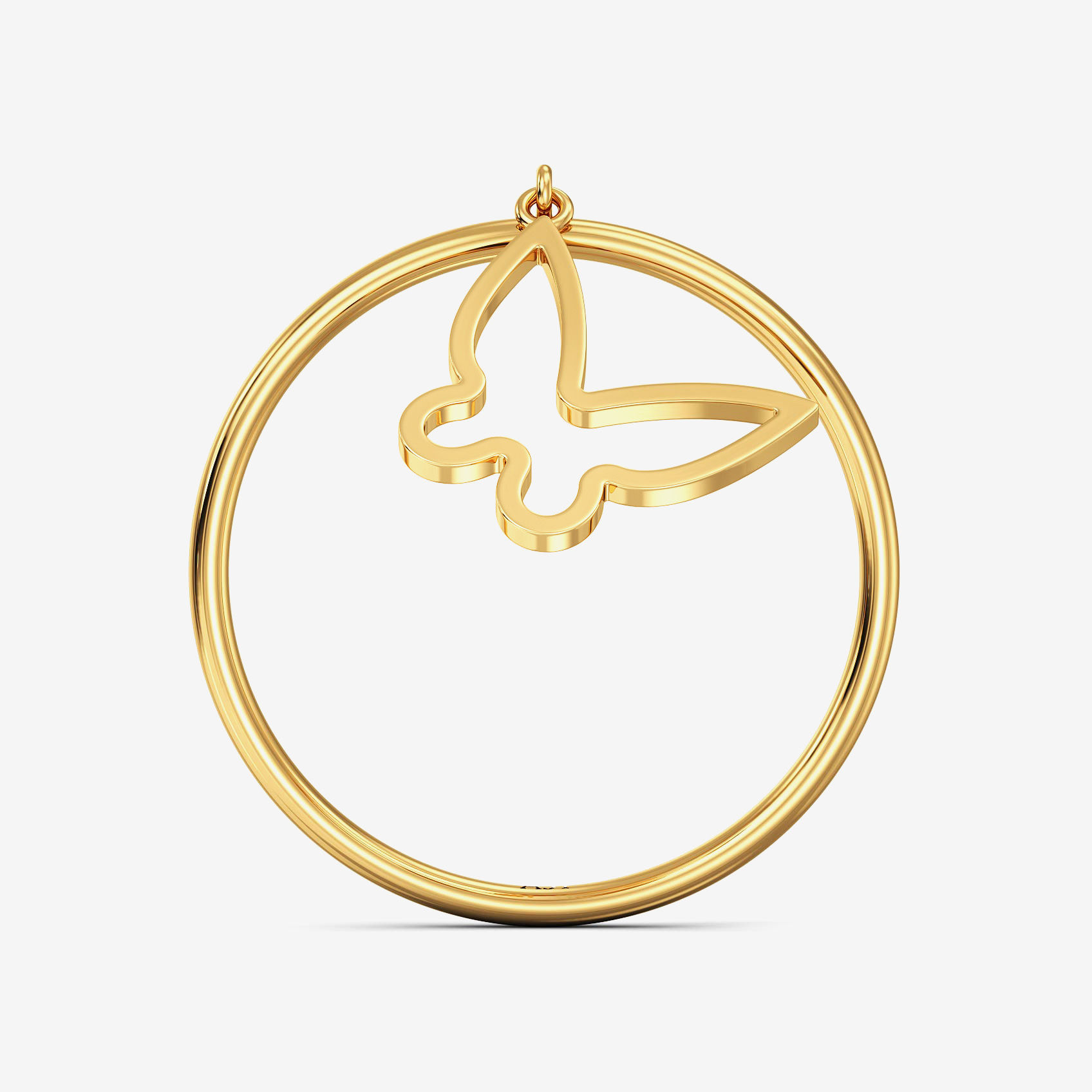 Adorable Gold Hanging Butterfly Ring image