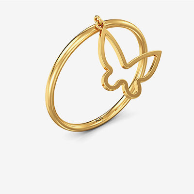 Adorable Gold Hanging Butterfly Ring alternate view 1
