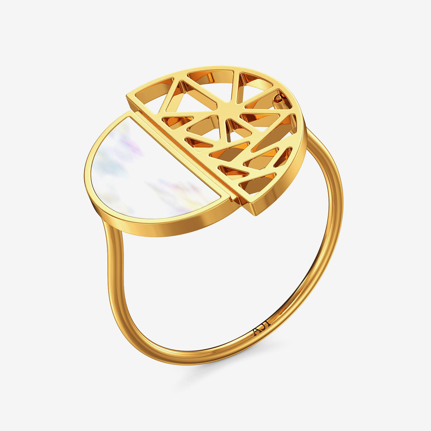 Stylish Gold & Pearl Ring
