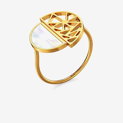 Stylish Gold & Pearl Ring alternate view 1