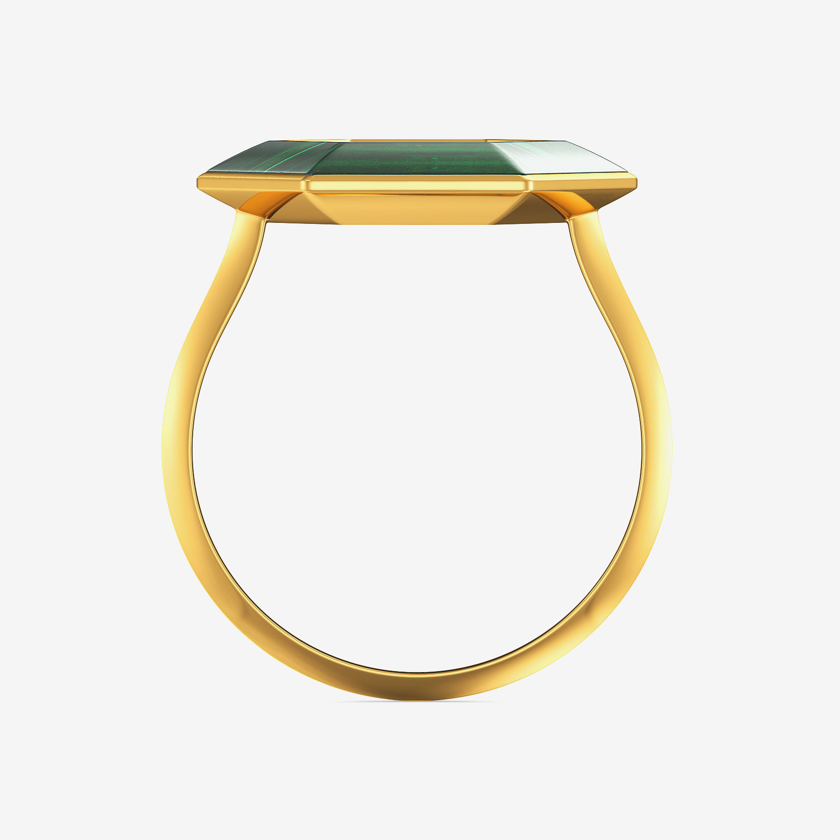 Green HexaGlow Gold Ring image
