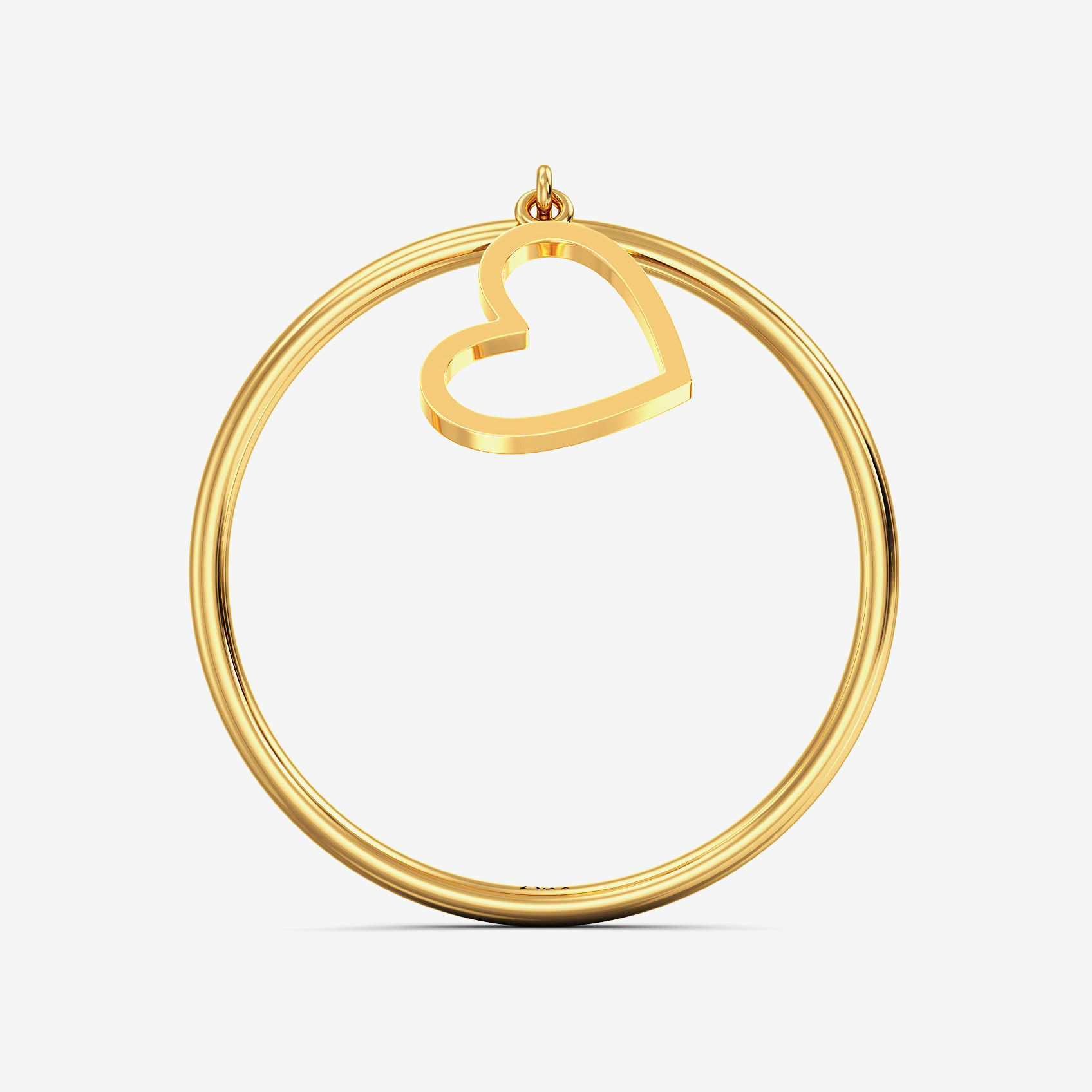 Playful Gold Hanging Heart Ring image
