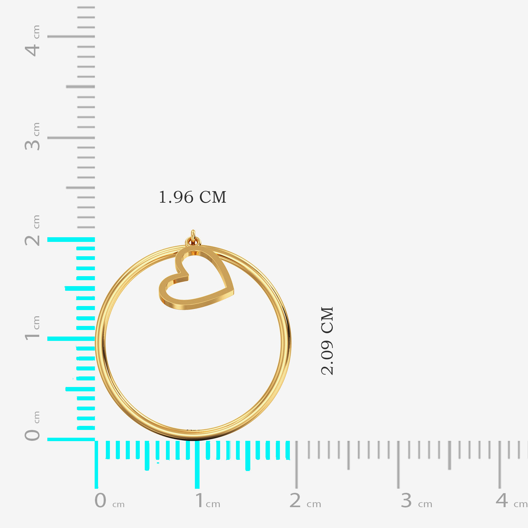 Playful Gold Hanging Heart Ring image