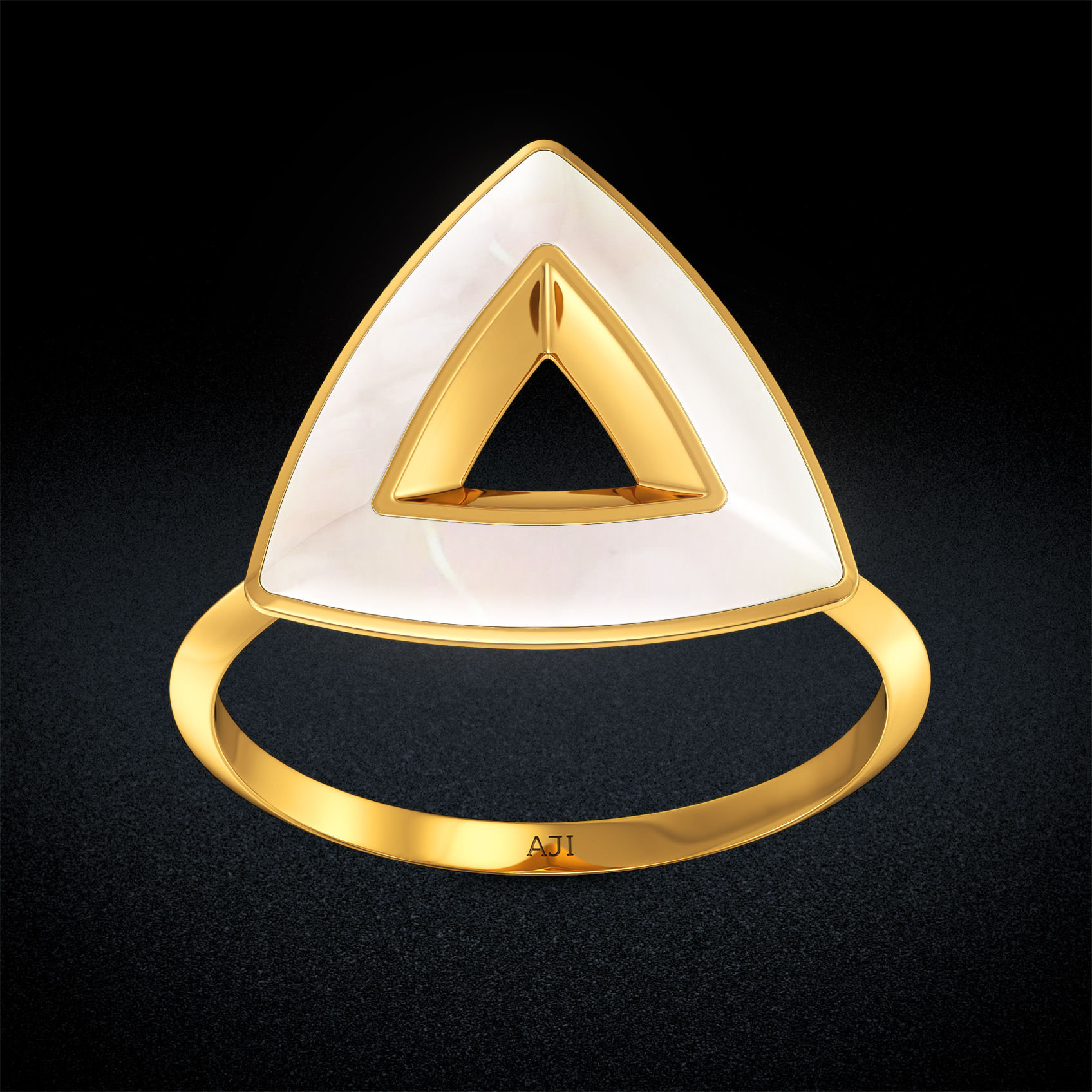 Glowing TriEdge newgen Gold Ring image
