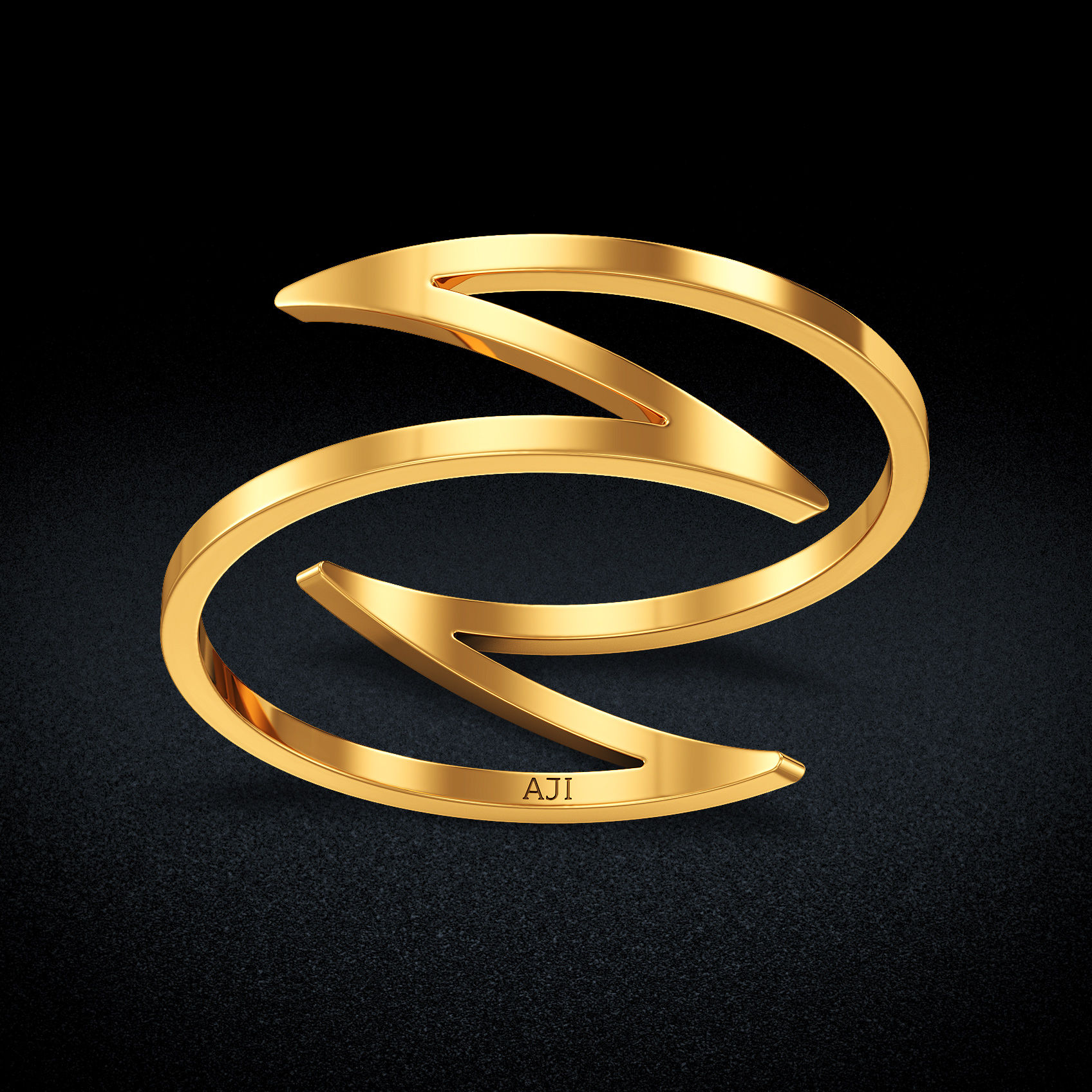 Cool Gold Boldedged Ring image