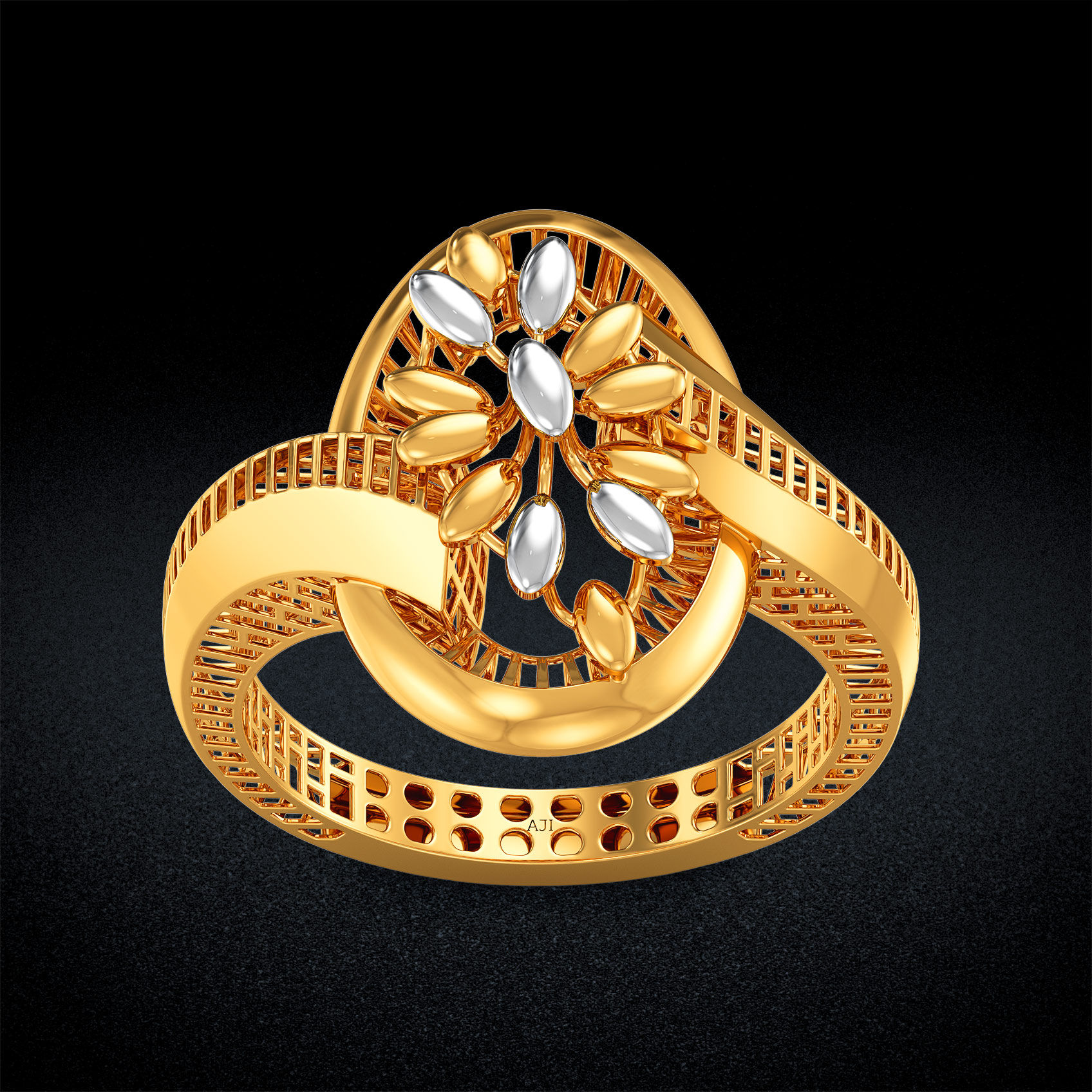 Opulent Floral Gold Ring image