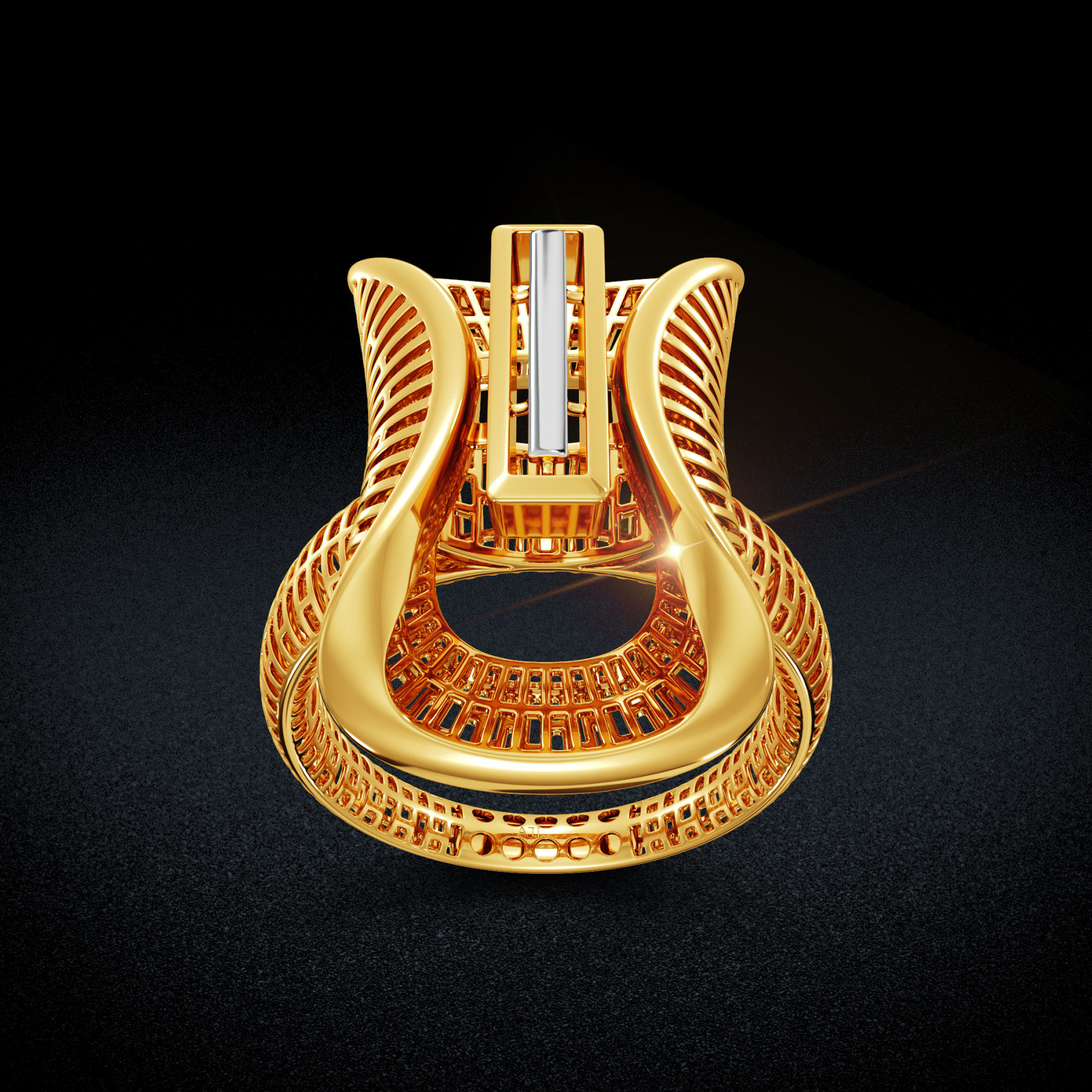 Stylish Gold Cocktail Ring alternate view 2