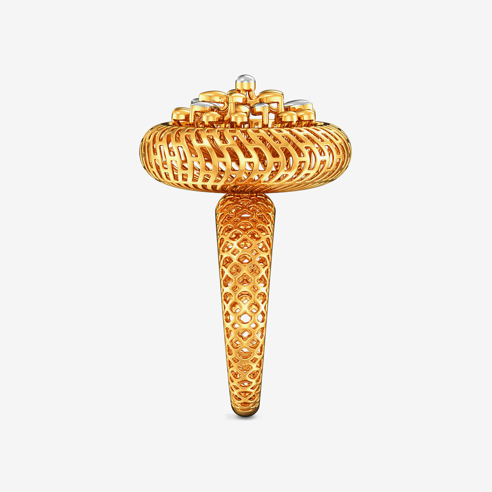 Elegant Floral Halo Gold Ring alternate view 1