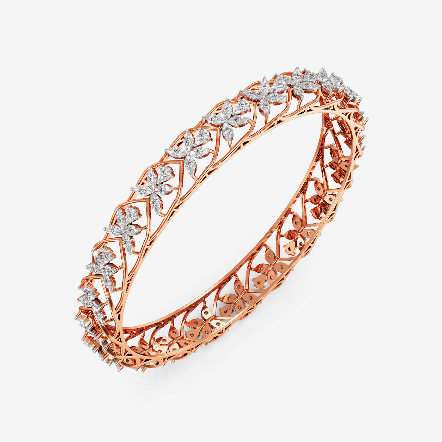 Floral Design Diamond Bangles