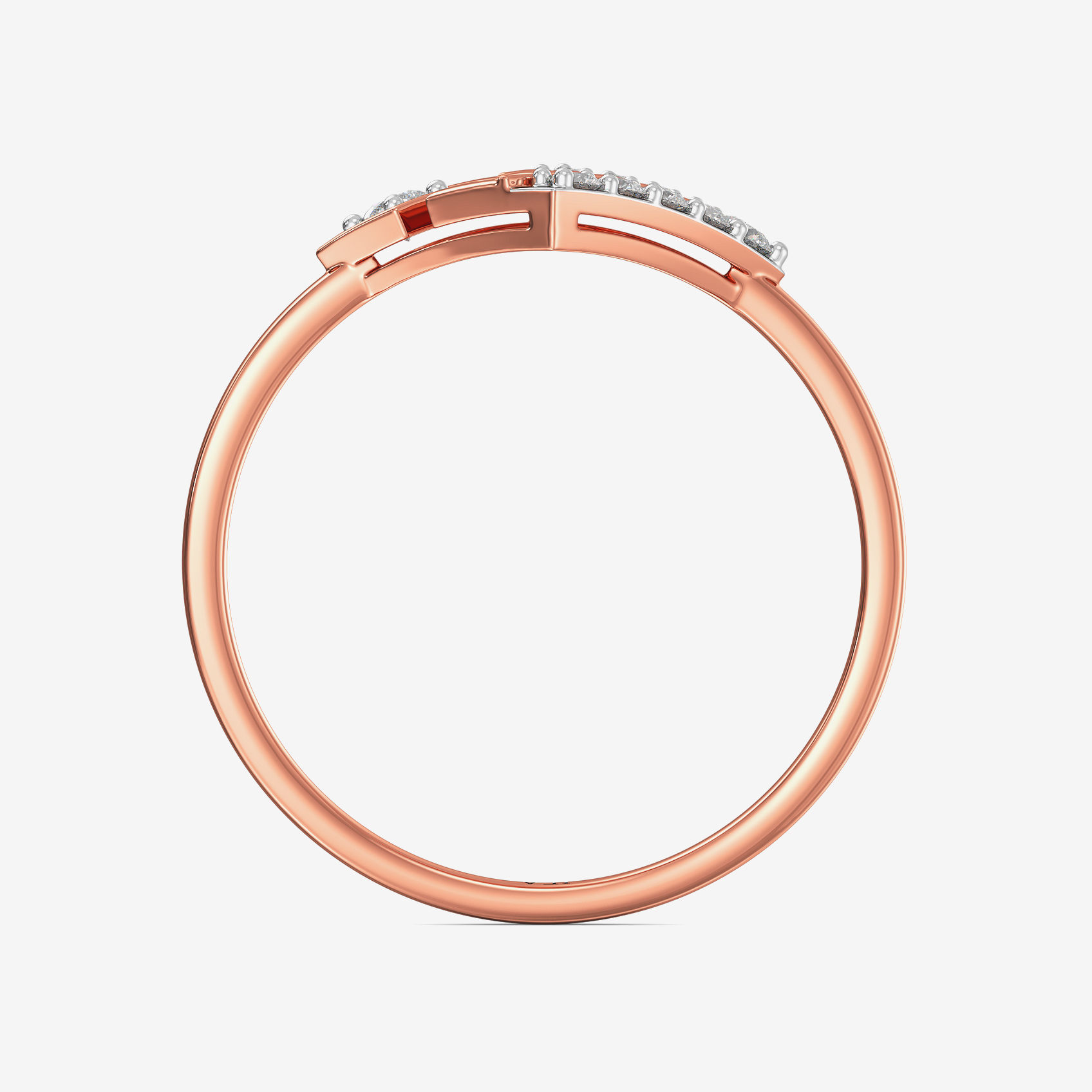Sleek Geometric Pattern Diamond Ring alternate view 1