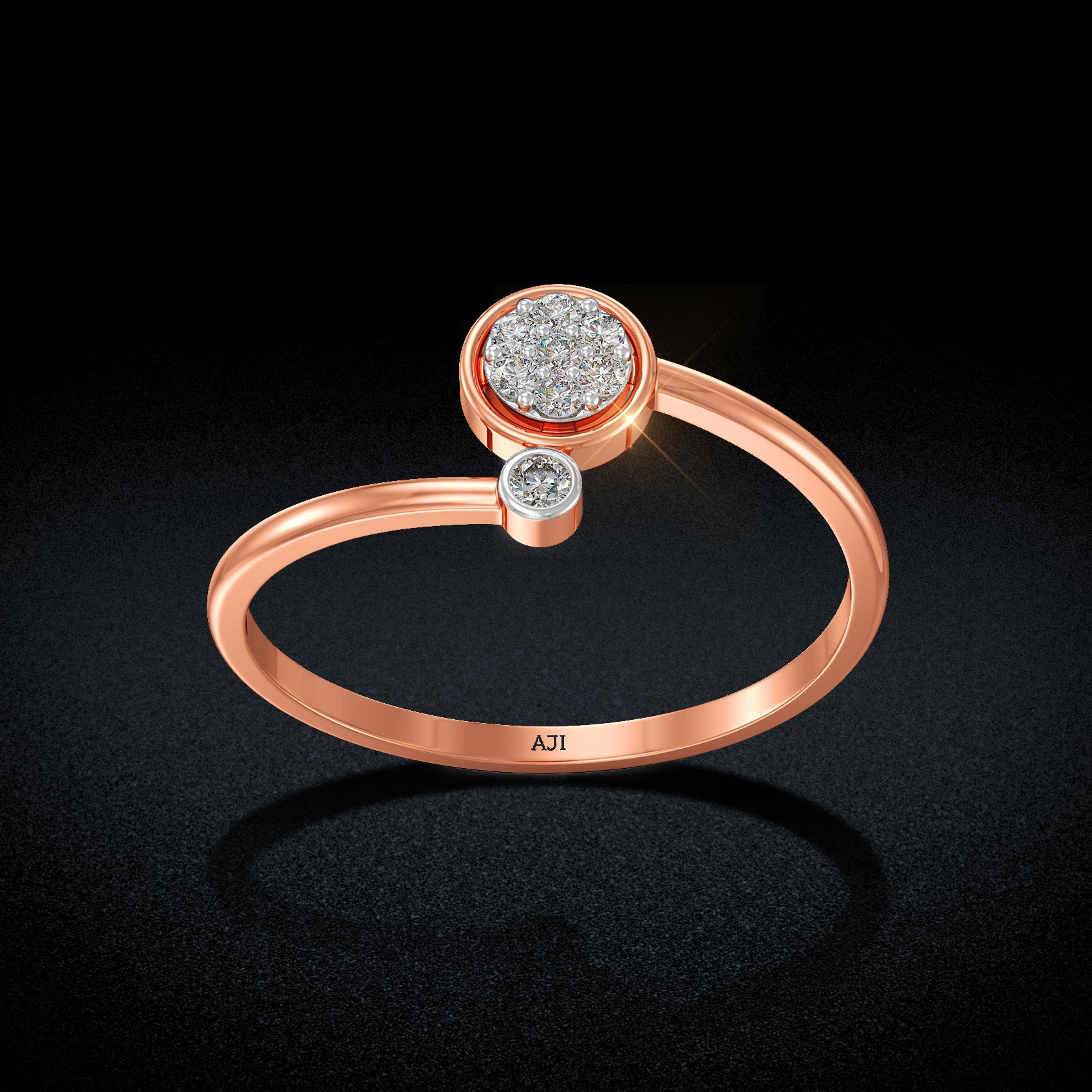 Sparkling Ellipse Diamond Ring image