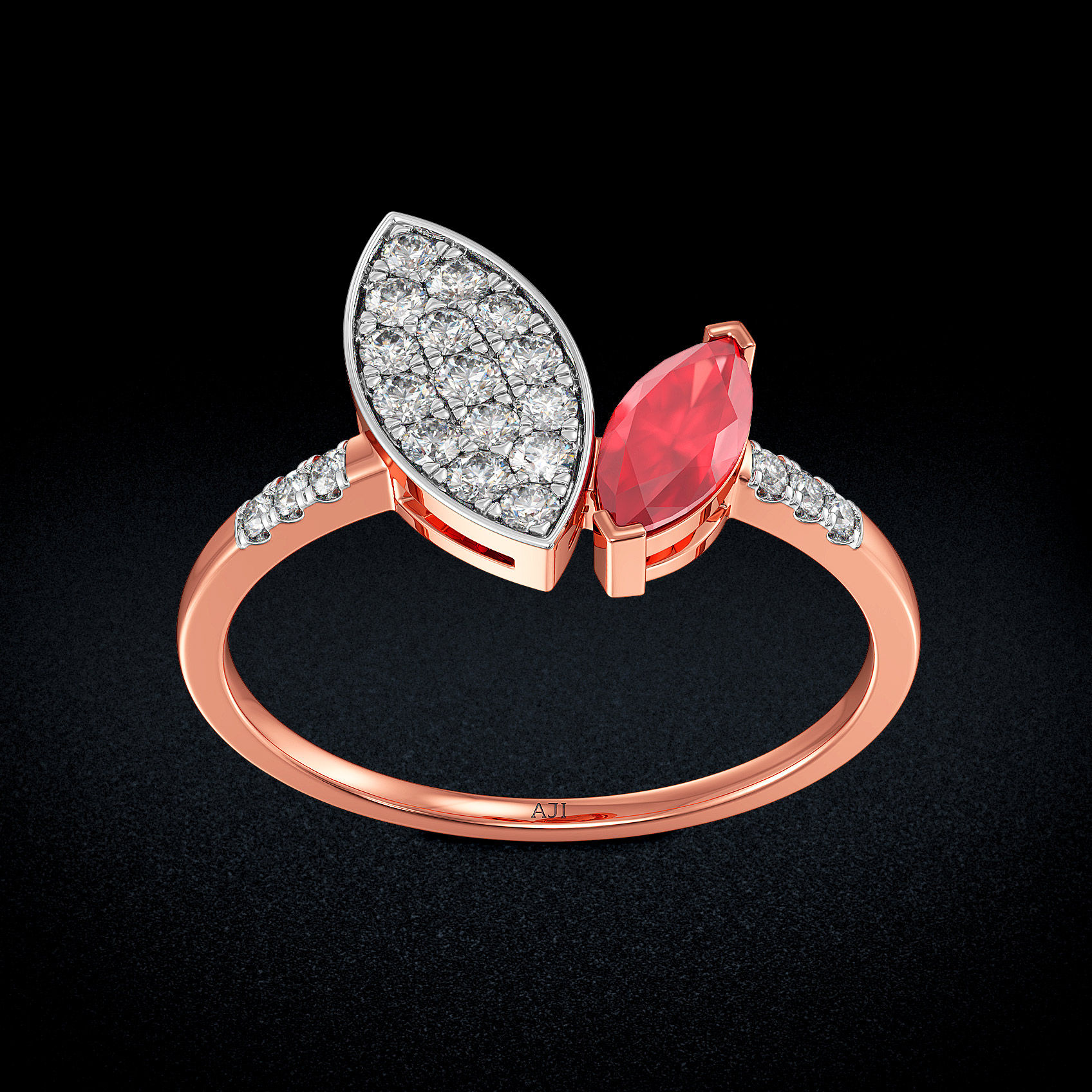 Dewy Leaf Diamond Ring image