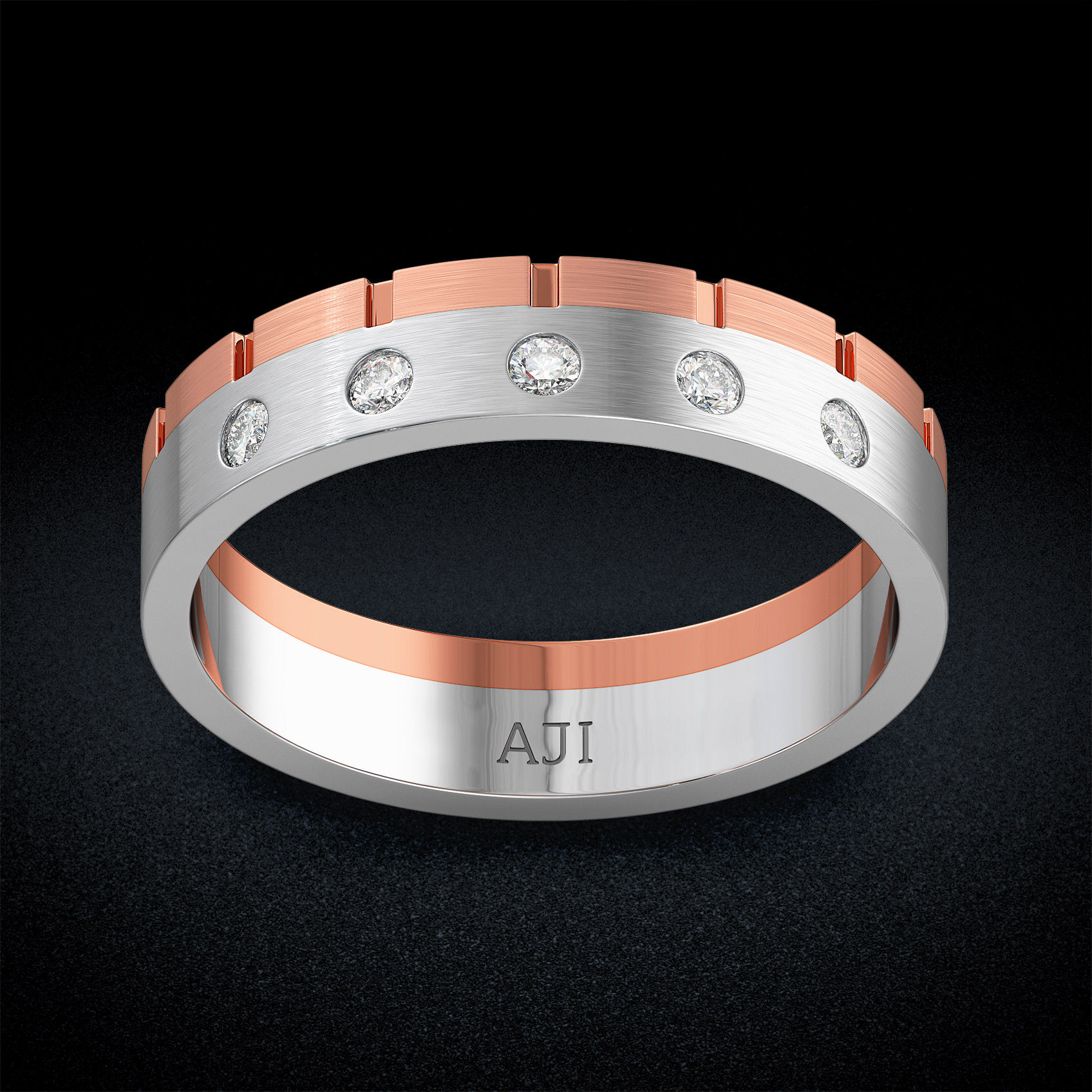 Elegant Plain Platinum Band For Men image