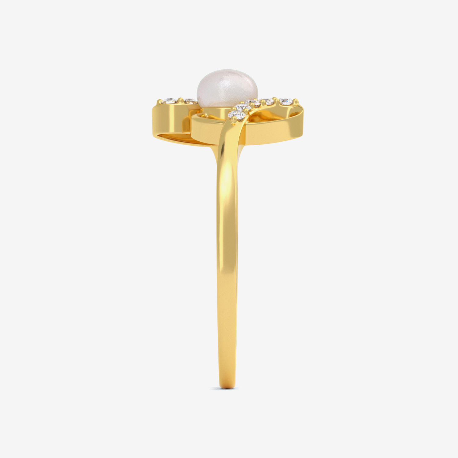 Delicate Gold Pearl Ring image