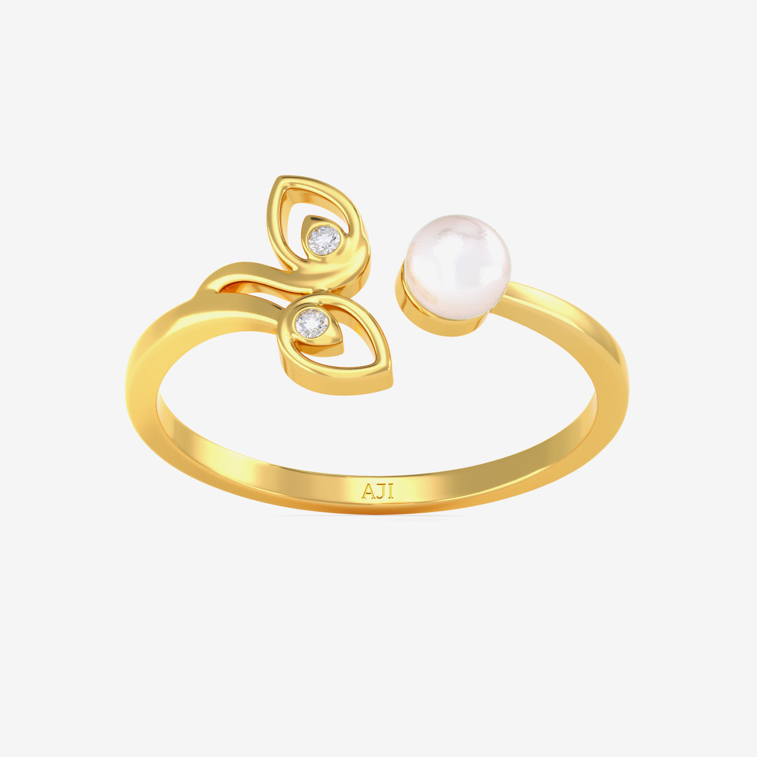 Precious Pearl Leaflet Gold Ring alternate view 2