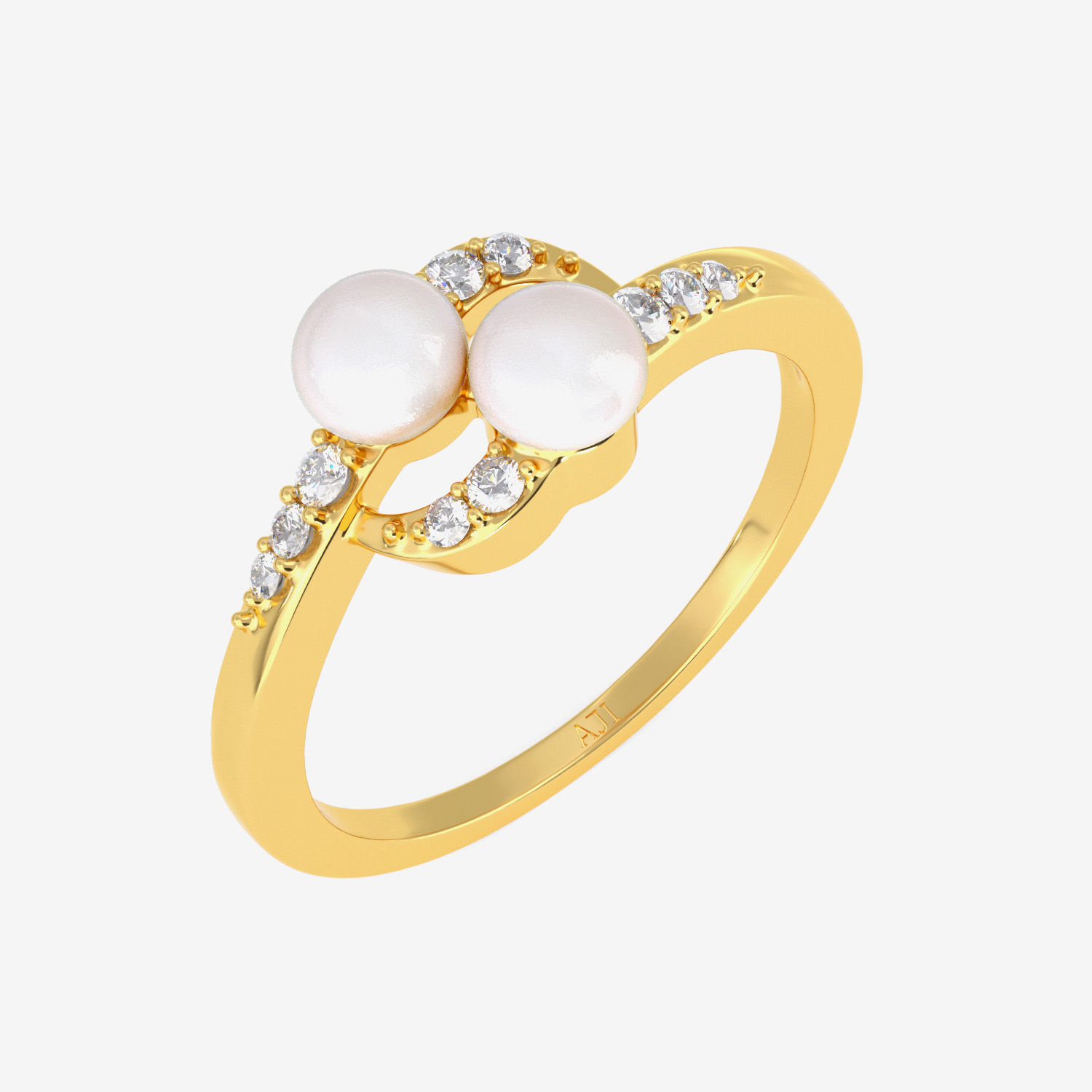 Duo Pearl Gold Ring