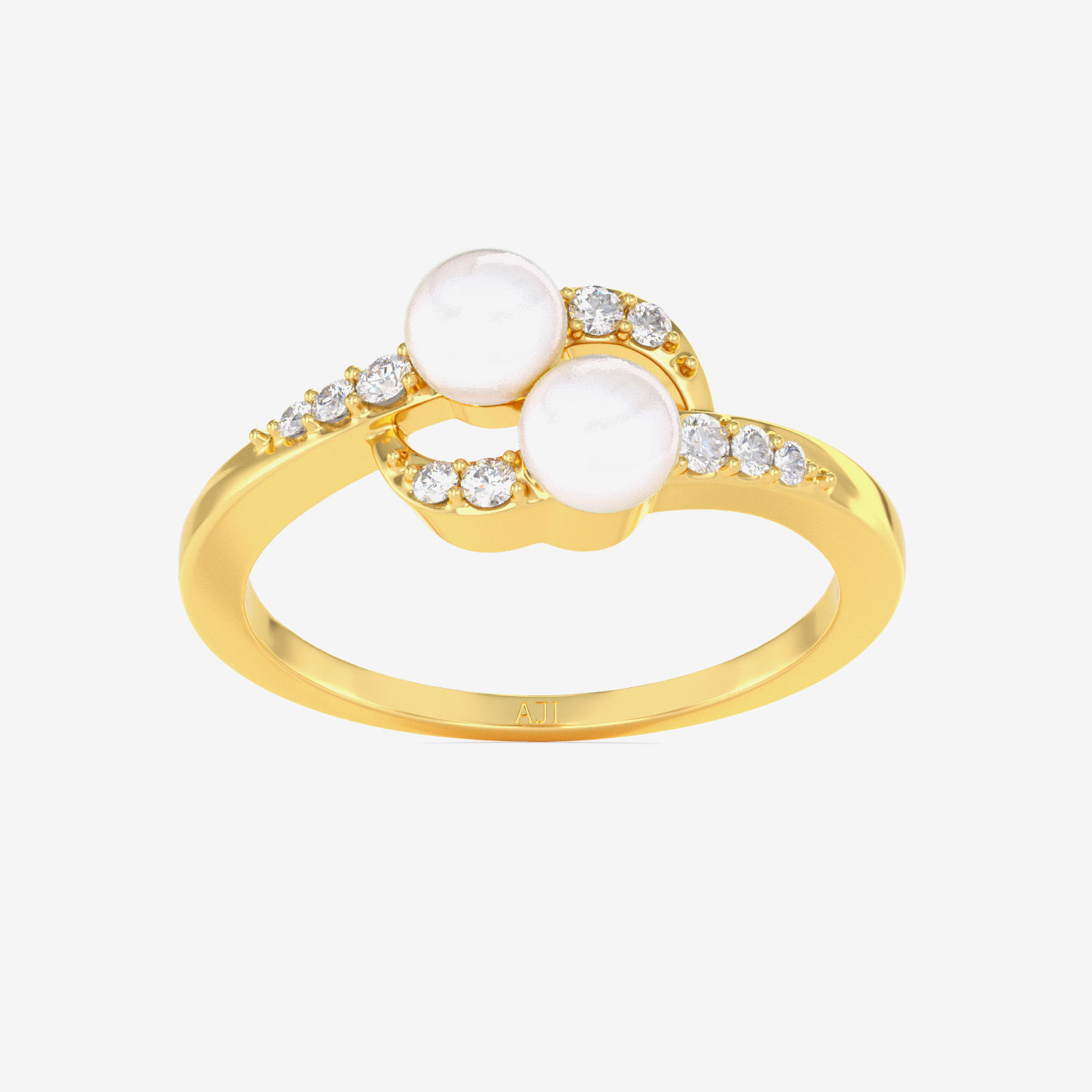 Duo Pearl Gold Ring alternate view 2