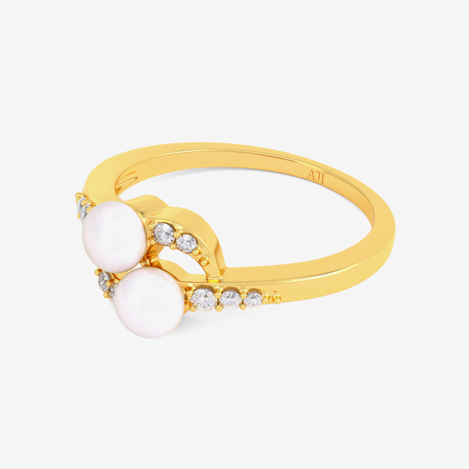 Duo Pearl Gold Ring alternate view 3