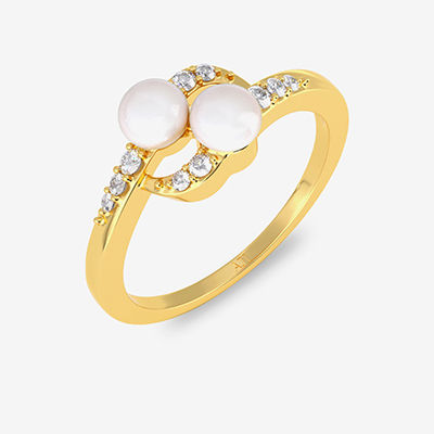 Duo Pearl Gold Ring alternate view 1