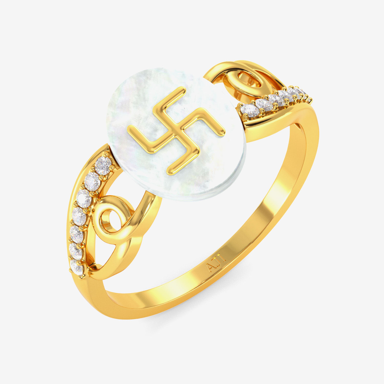 Pure Swastik Gold Ring
