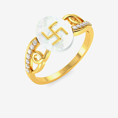 Pure Swastik Gold Ring alternate view 1