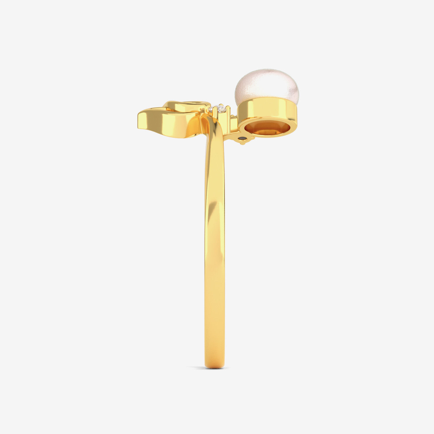 Pearl Lotus Gold Ring image