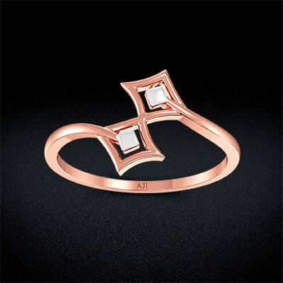 Double Square Gold Ring alternate view 2