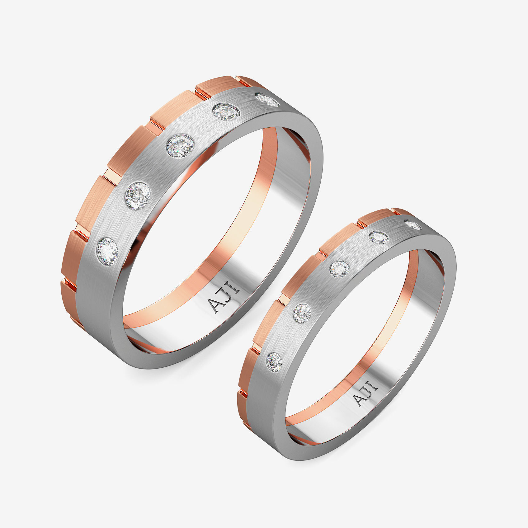 Elegant Plain Platinum Ring Combo