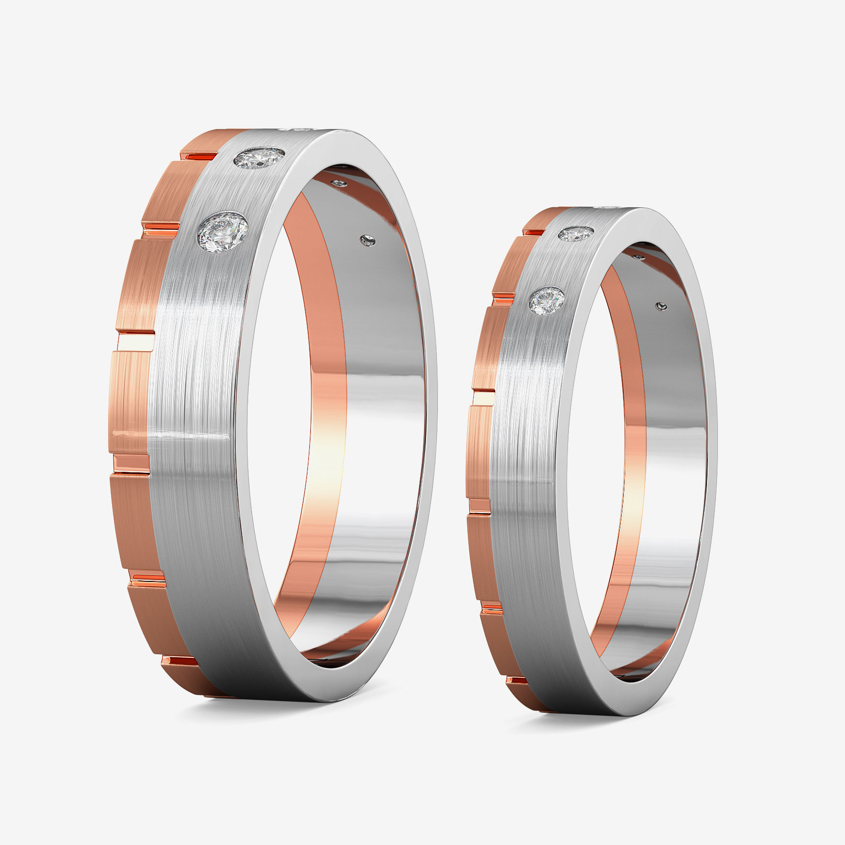 Elegant Plain Platinum Ring Combo alternate view 3